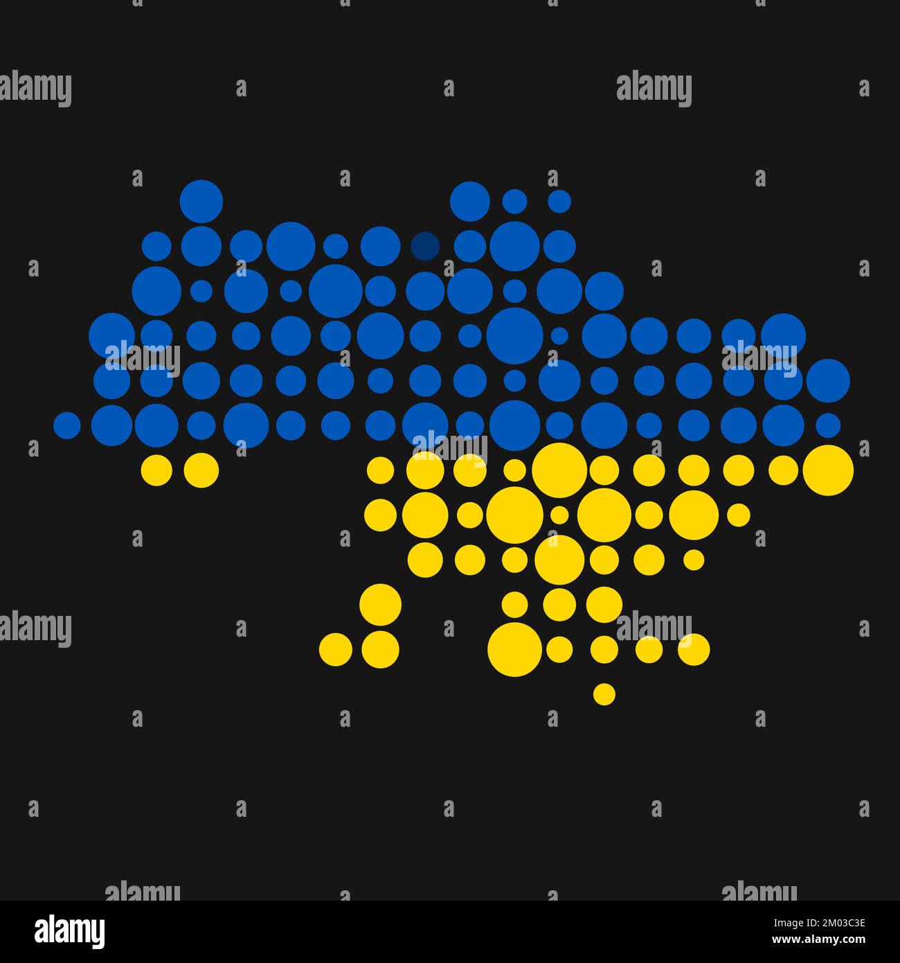 Ukraine Map Silhouette Pixelated generative pattern illustration Stock Vector