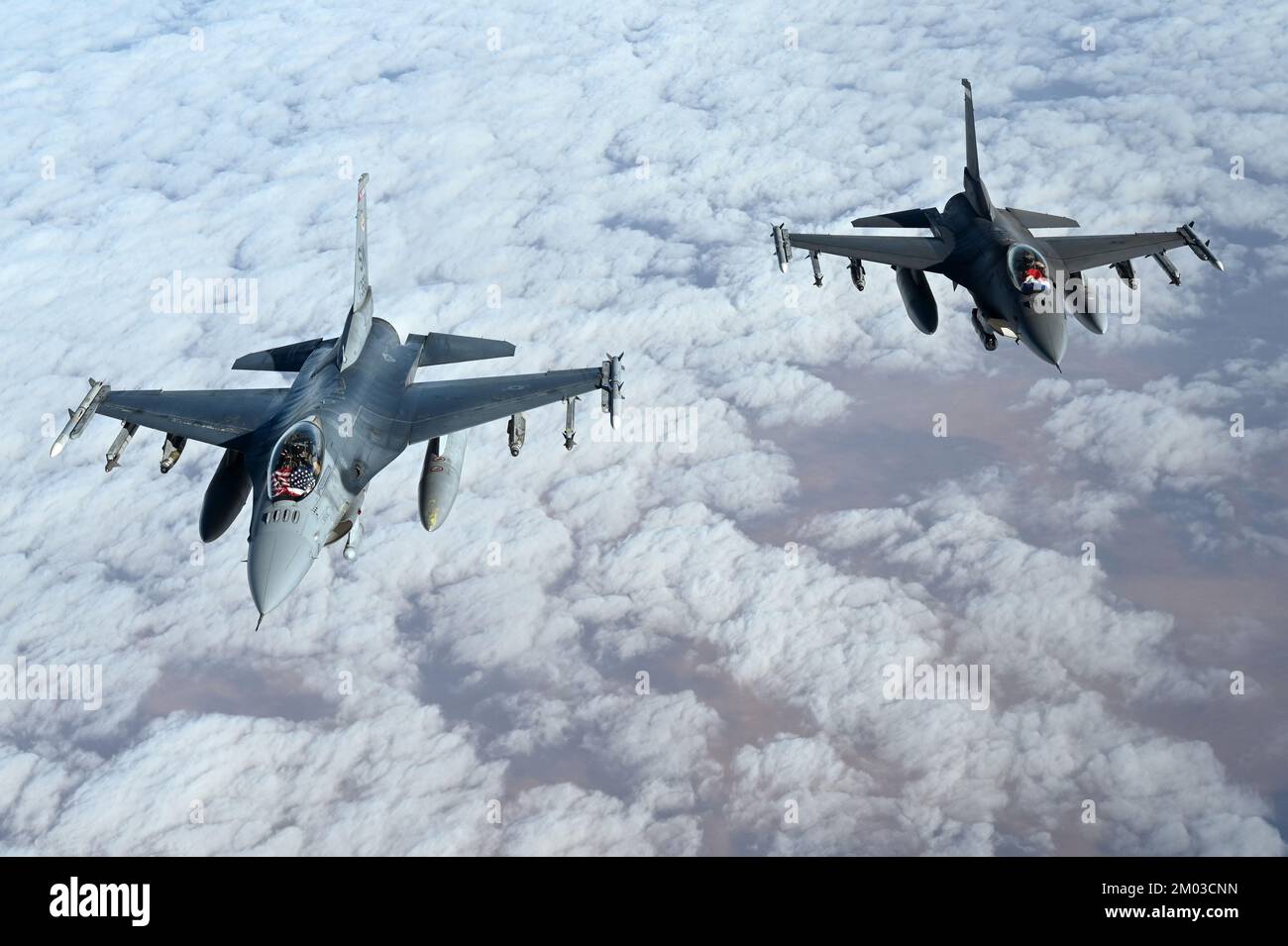 U.S. Air Force Capt. “Brave”, left, 77th Expeditionary Fighter Squadron ...