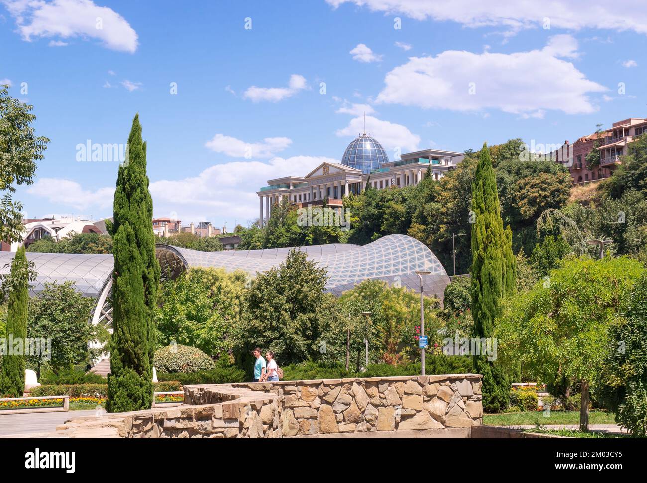 Tbilisi, Georgia - 07 23 2022: Summer View Of Rike Park In The Capital ...