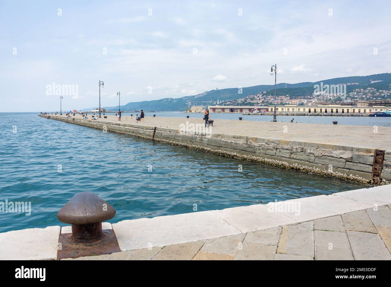 Jetty on seafront promenade (Riva Nazario Sauro), Trieste, Friuli Venezia Giulia Region, Italy Stock Photo