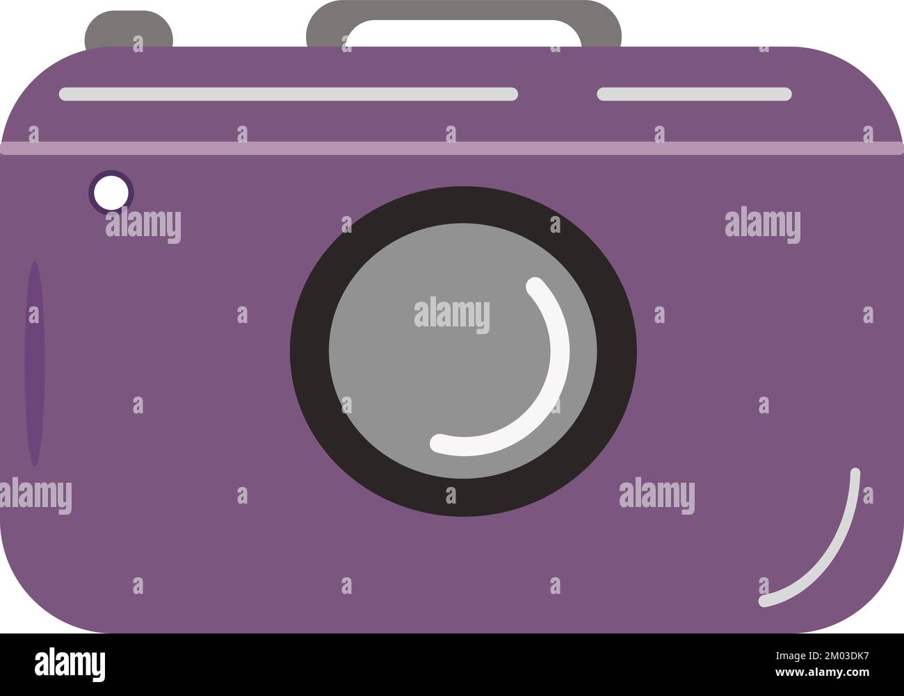 Isolated vector vintage camera in purple color Stock Vector