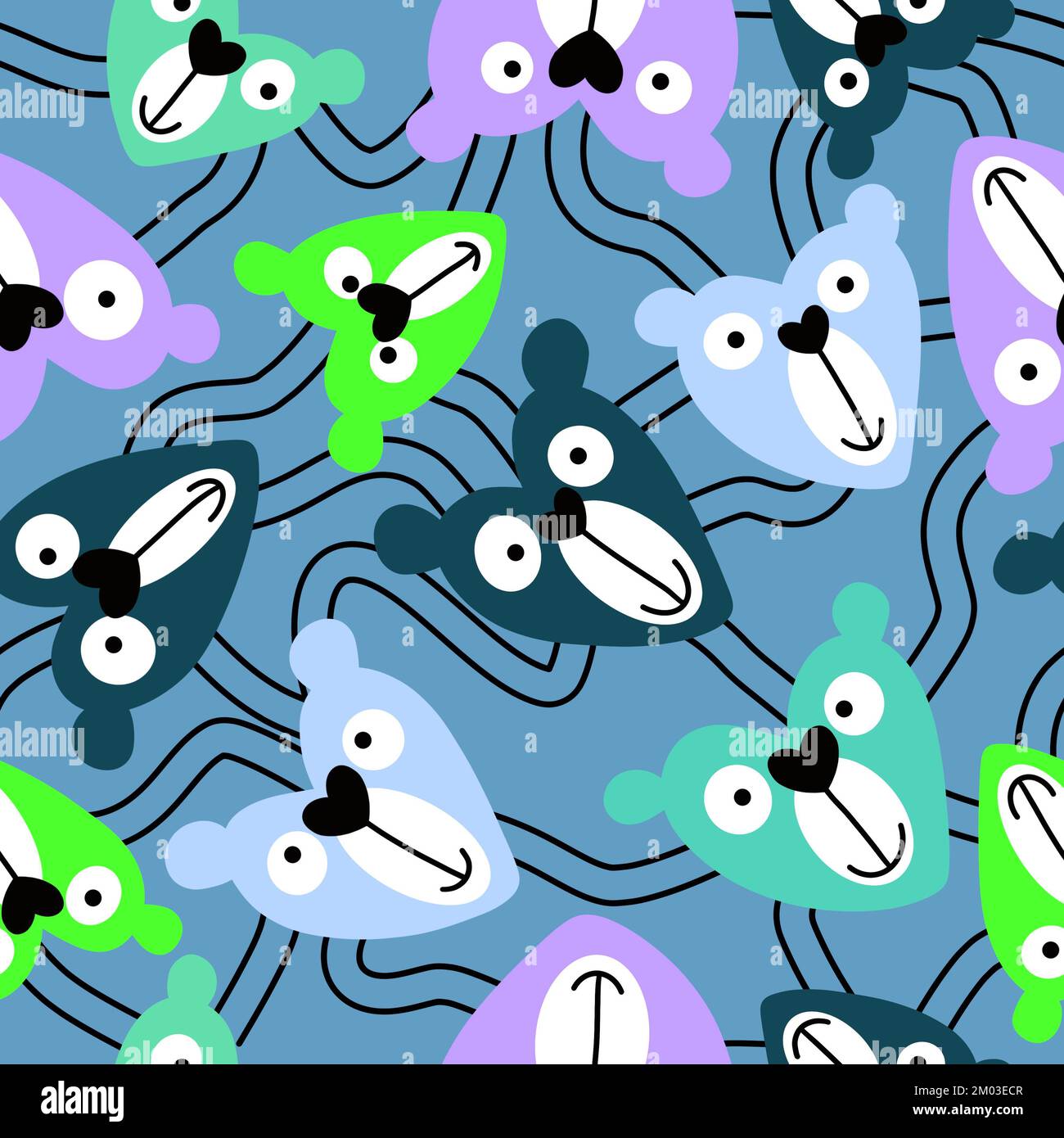 Cartoon toys animals seamless fluffy bears pattern for wrapping paper ...