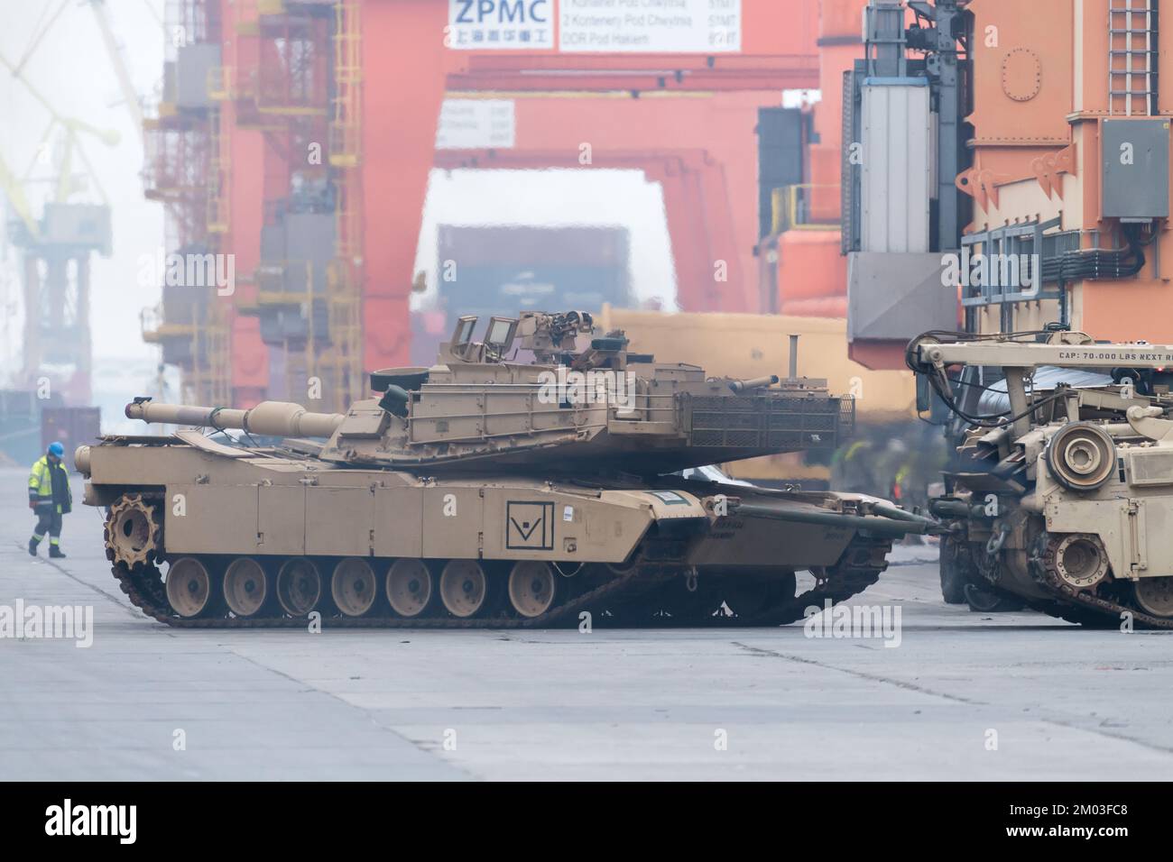 Gdynia, Poland. 3rd December 2022. Arrival of the US Army 2nd Armored Brigade Combat Team, 1st Infantry Division military equipment in-theater as a support Atlantic Resolve © Wojciech Strozyk / Alamy Live News Stock Photo