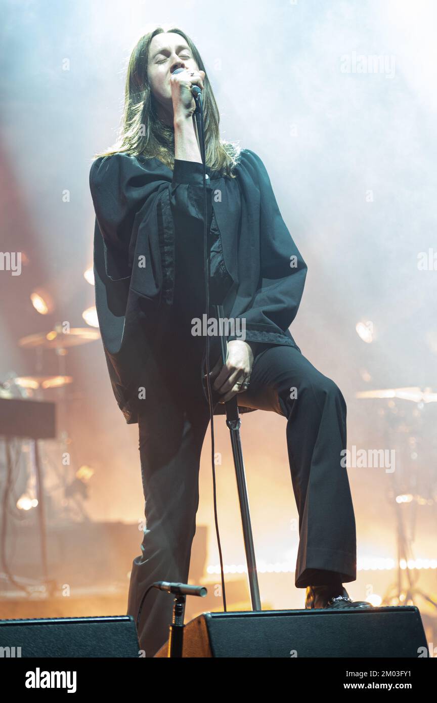 Brixton, London, UK. 03rd Dec, 2022. Tom Ogden of rock band Blossoms performing in concert at O2 Academy Brixton, London. Credit: John Barry/Alamy Live News Stock Photo