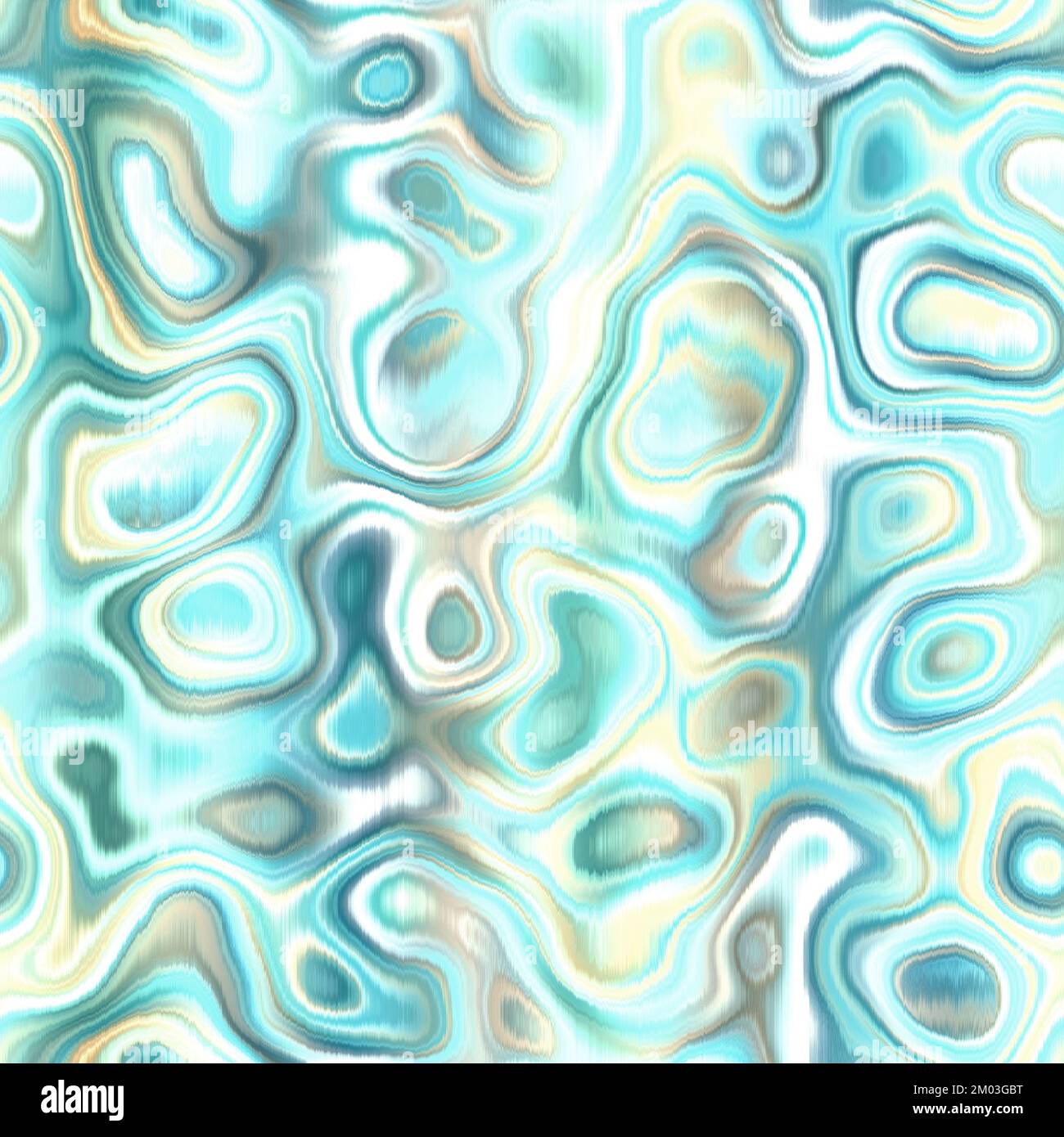 Washed teal wavy blur water reflection melange seamless pattern ...