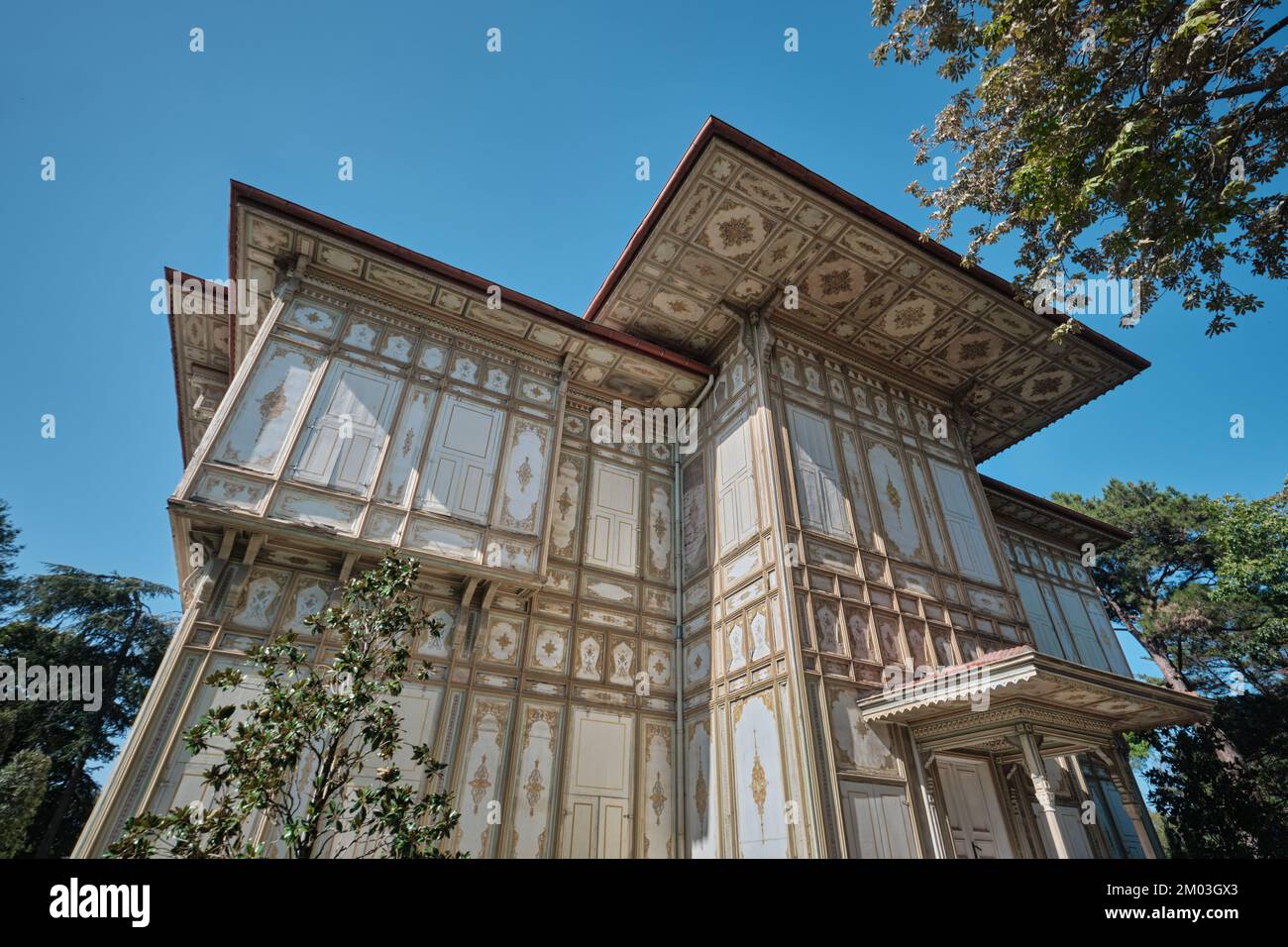 Istanbul, Turkey - October 1 2022: Abdulmecid Efendi Pavillion, Traditional old Ottoman luxury mansion. Today using for art exhibitions Stock Photo