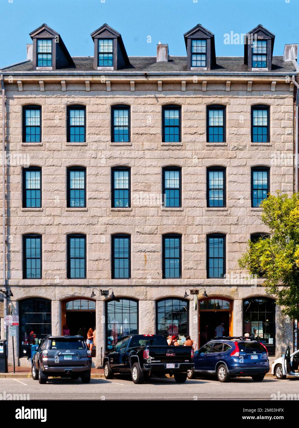 Old Stone Building on Portland Maine Waterfront Stock Photo Alamy