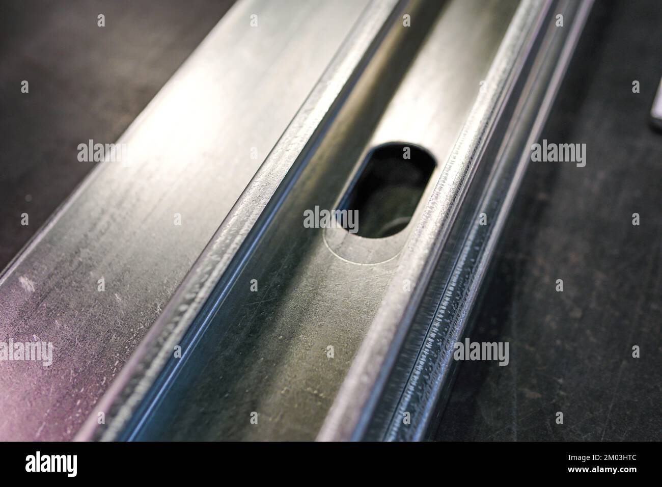 Metal stud for Wall framing manufactured at metal factory Stock Photo
