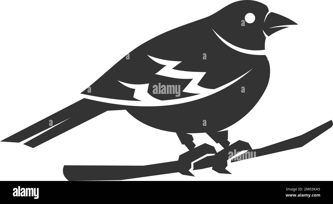 finch bird logo template Icon Illustration Brand Identity Stock Vector