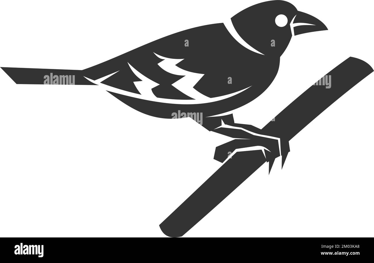 finch bird logo template Icon Illustration Brand Identity Stock Vector