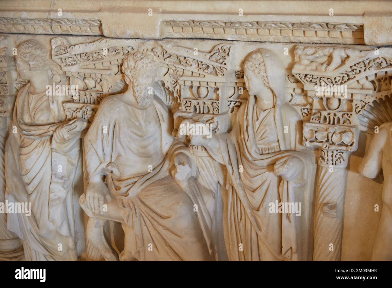 An Ancient Sarcophagus from the Hierapolis Museum Stock Photo