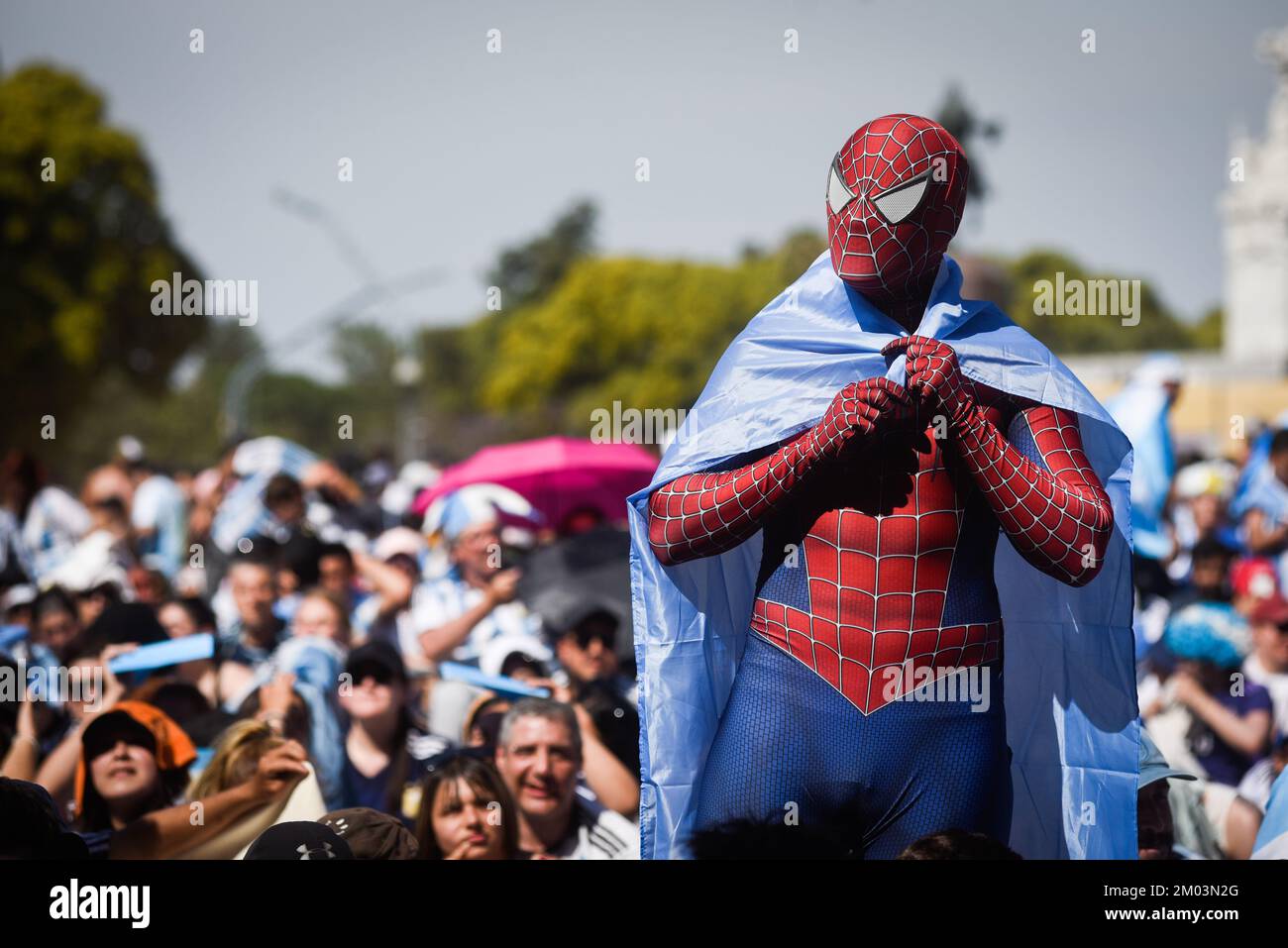Buenos Aires Argentina 03rd Dec 2022 Argentina Soccer Fan Wears A buenos-aires-argentina-03rd-dec-2022-argentina-soccer-fan-wears-a