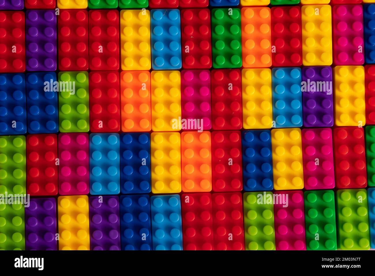 Colorful and isolated children plastic building blocks toy Stock Photo ...