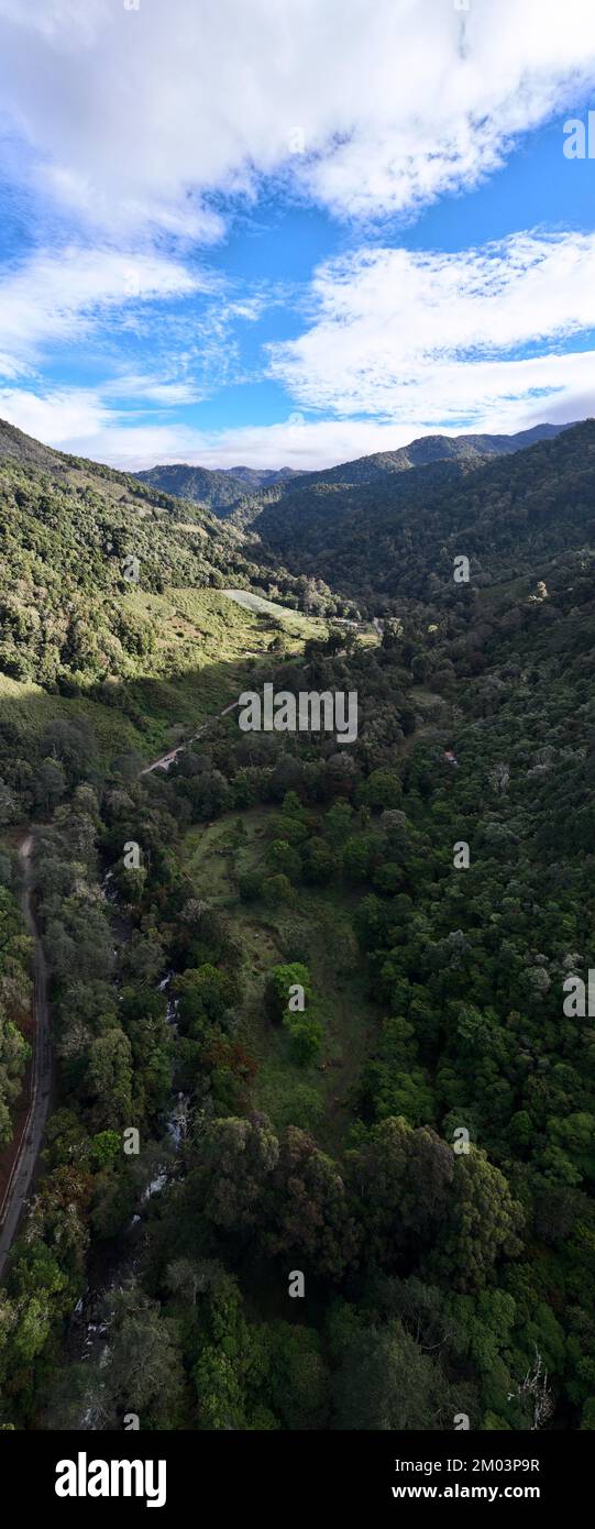 Aerial View of the Mountains of San Gerardo de Dota near the Savegre ...
