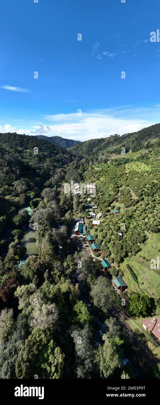 Aerial View of the Mountains of San Gerardo de Dota near the Savegre ...