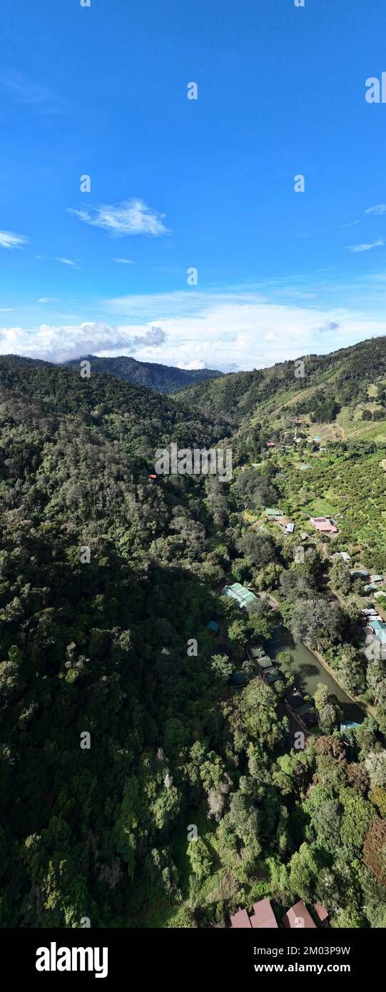 Aerial View of the Mountains of San Gerardo de Dota near the Savegre ...
