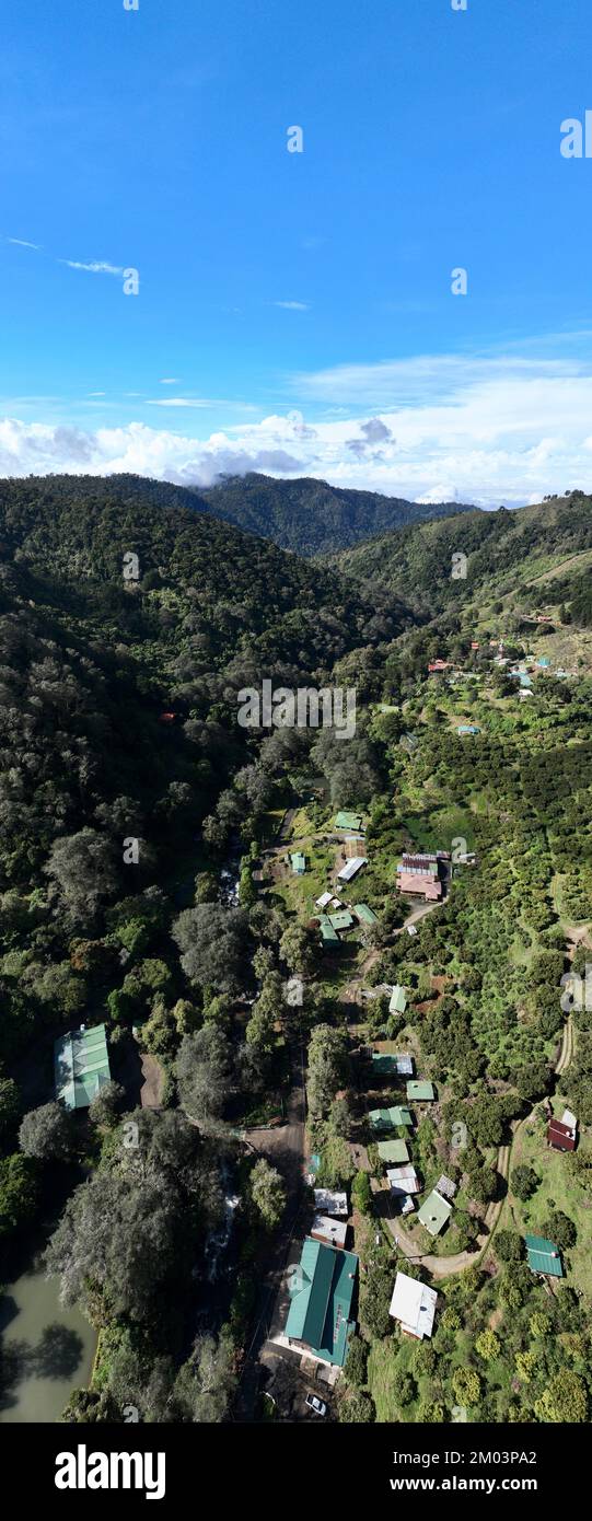 Aerial View of the Mountains of San Gerardo de Dota near the Savegre ...