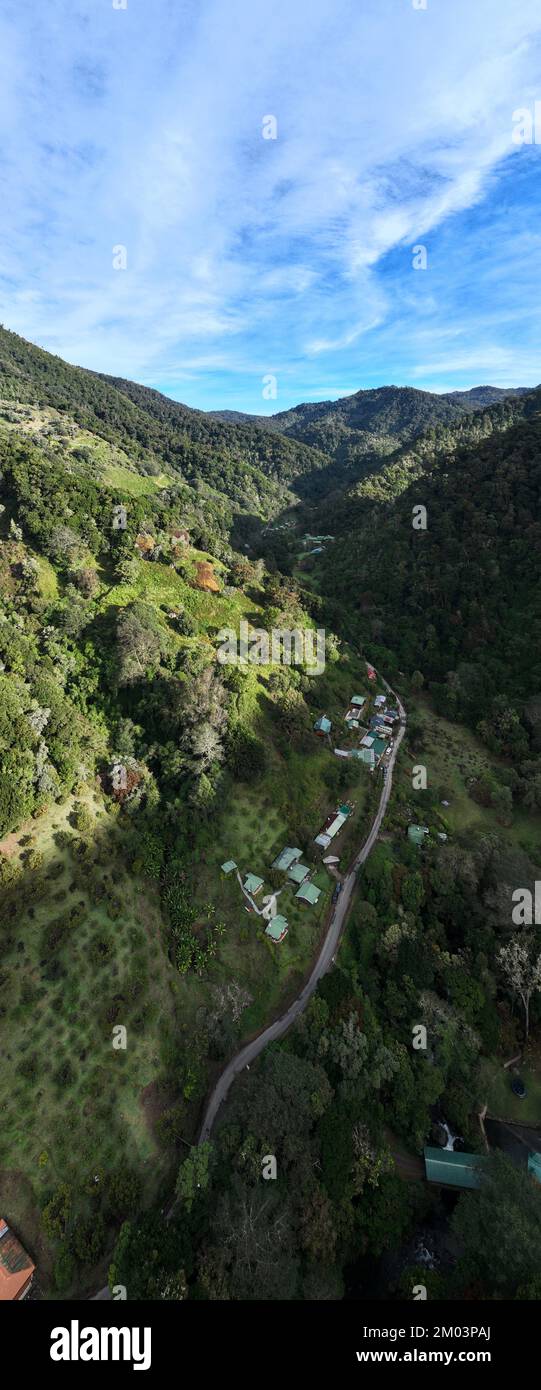 Aerial View of the Mountains of San Gerardo de Dota near the Savegre ...