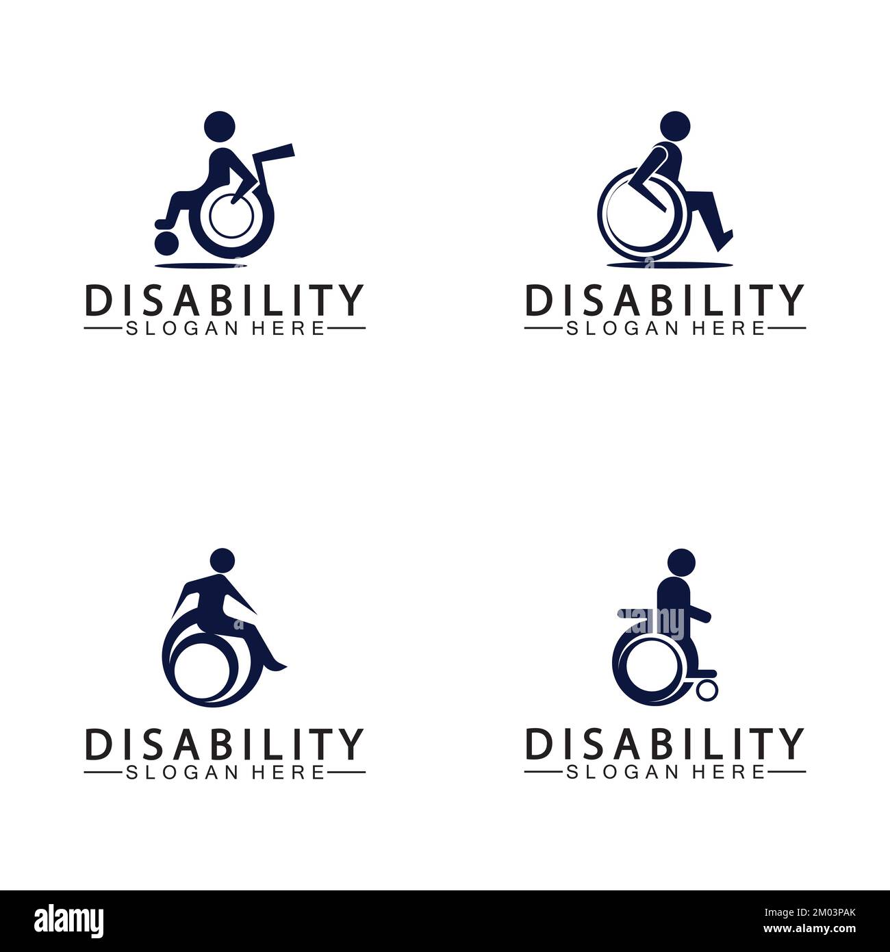 Passionate Disability People Support Logo. Wheel Chair Logo Illustration. Stock Vector