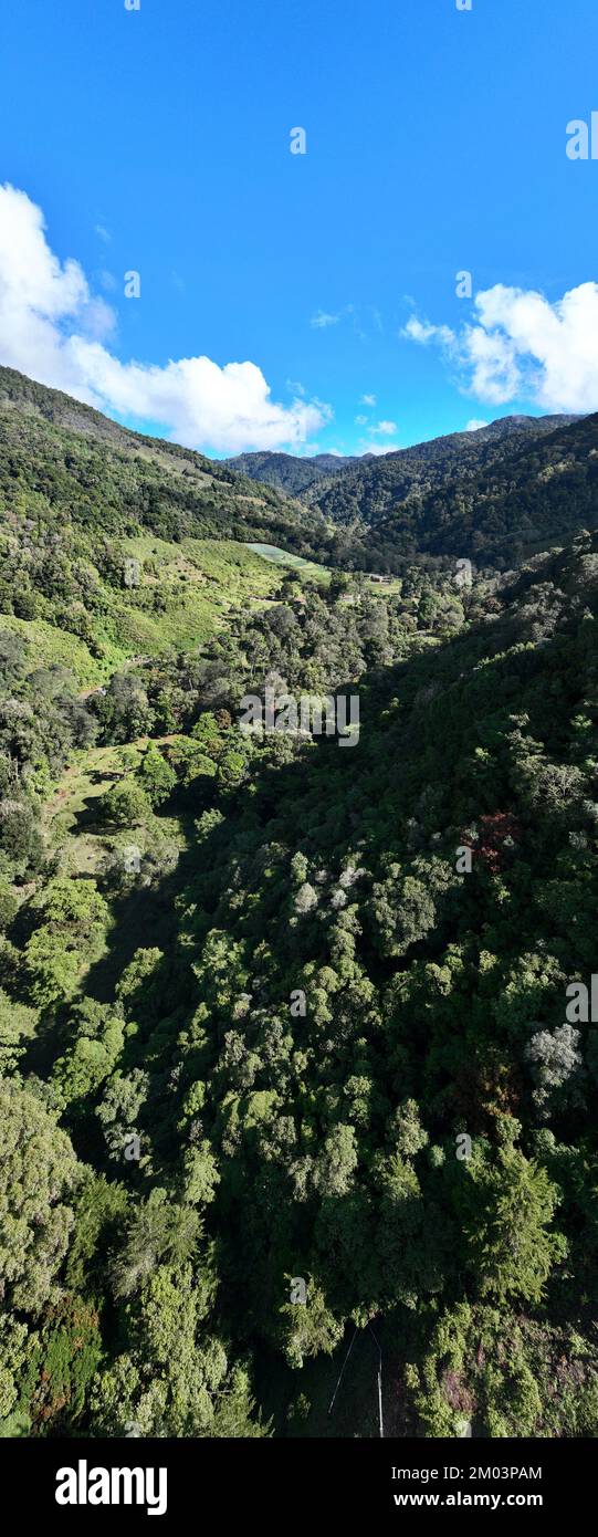Aerial View of the Mountains of San Gerardo de Dota near the Savegre ...