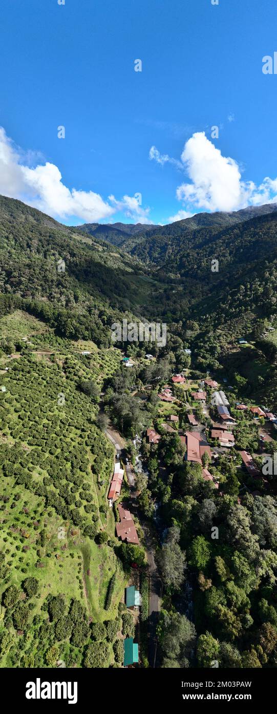Aerial View of the Mountains of San Gerardo de Dota near the Savegre ...