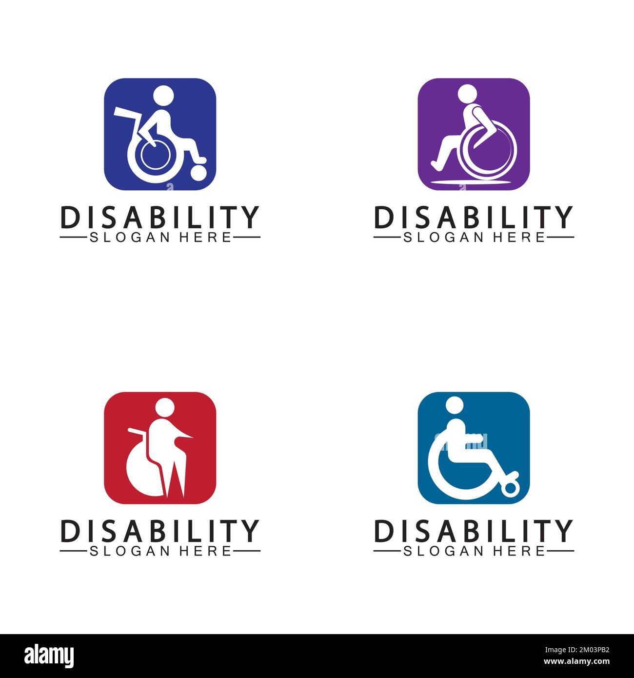 Passionate Disability People Support Logo. Wheel Chair Logo Illustration. Stock Vector