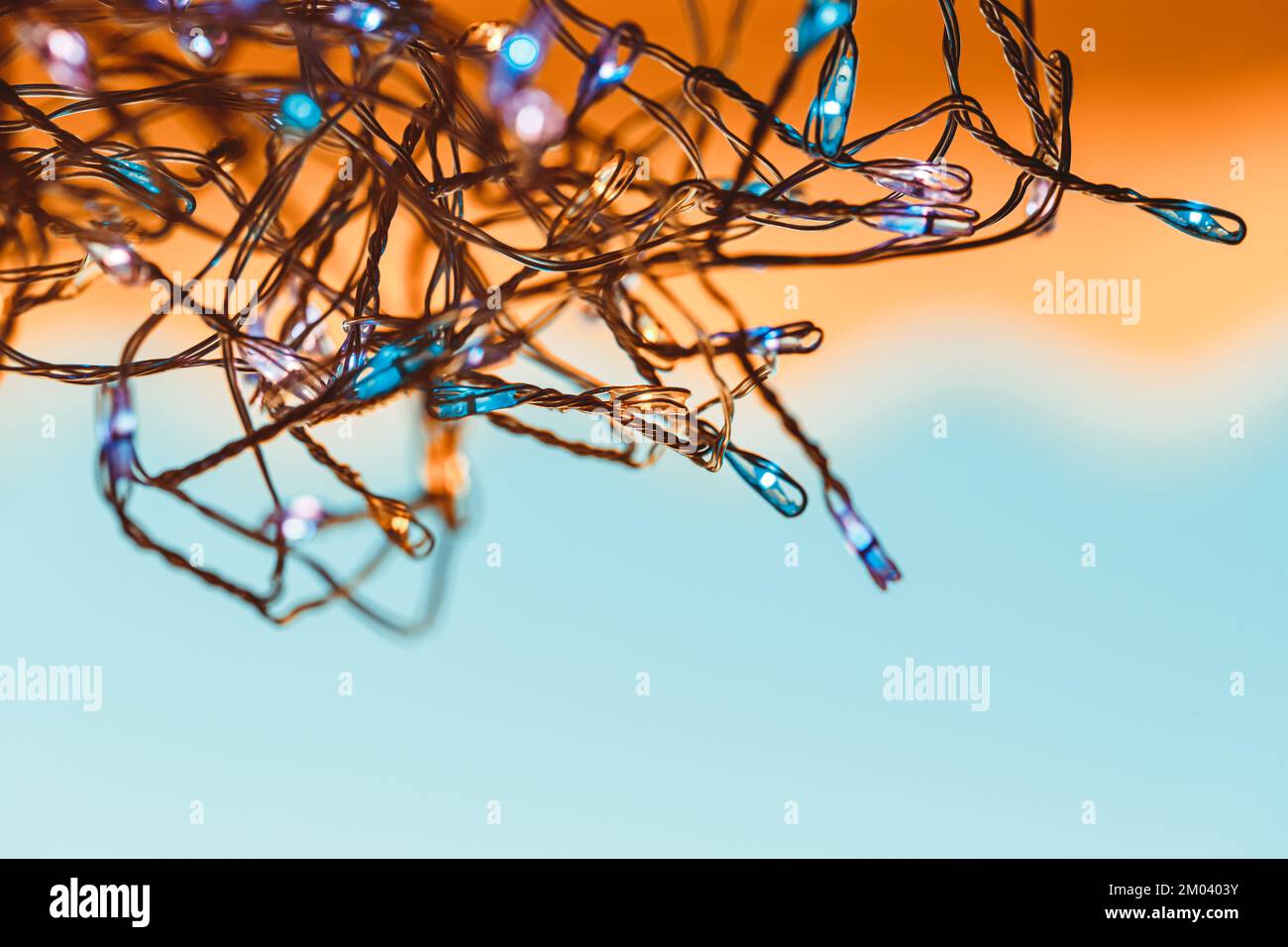 Festive Glowing Border Over Clear Background. Colorful Festoon
