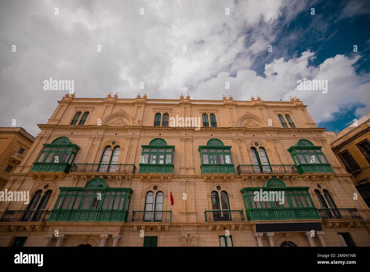 Beautiful house in the centre of Valleta city on Malta, vintage facade