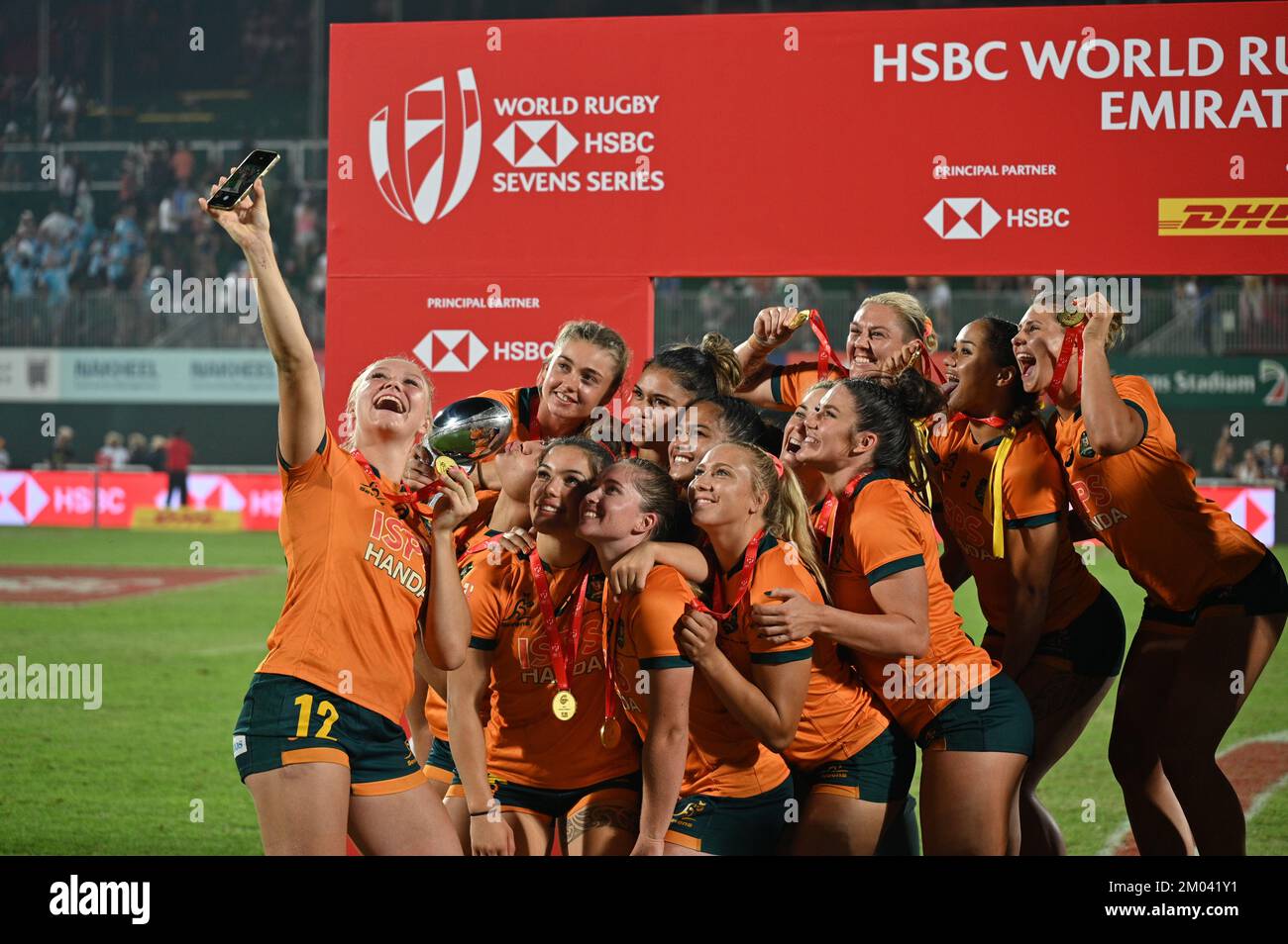 DUBAI UAE 3rd Dec 2022 The Australian Women s Team Take A Selfie After Receiving Their 