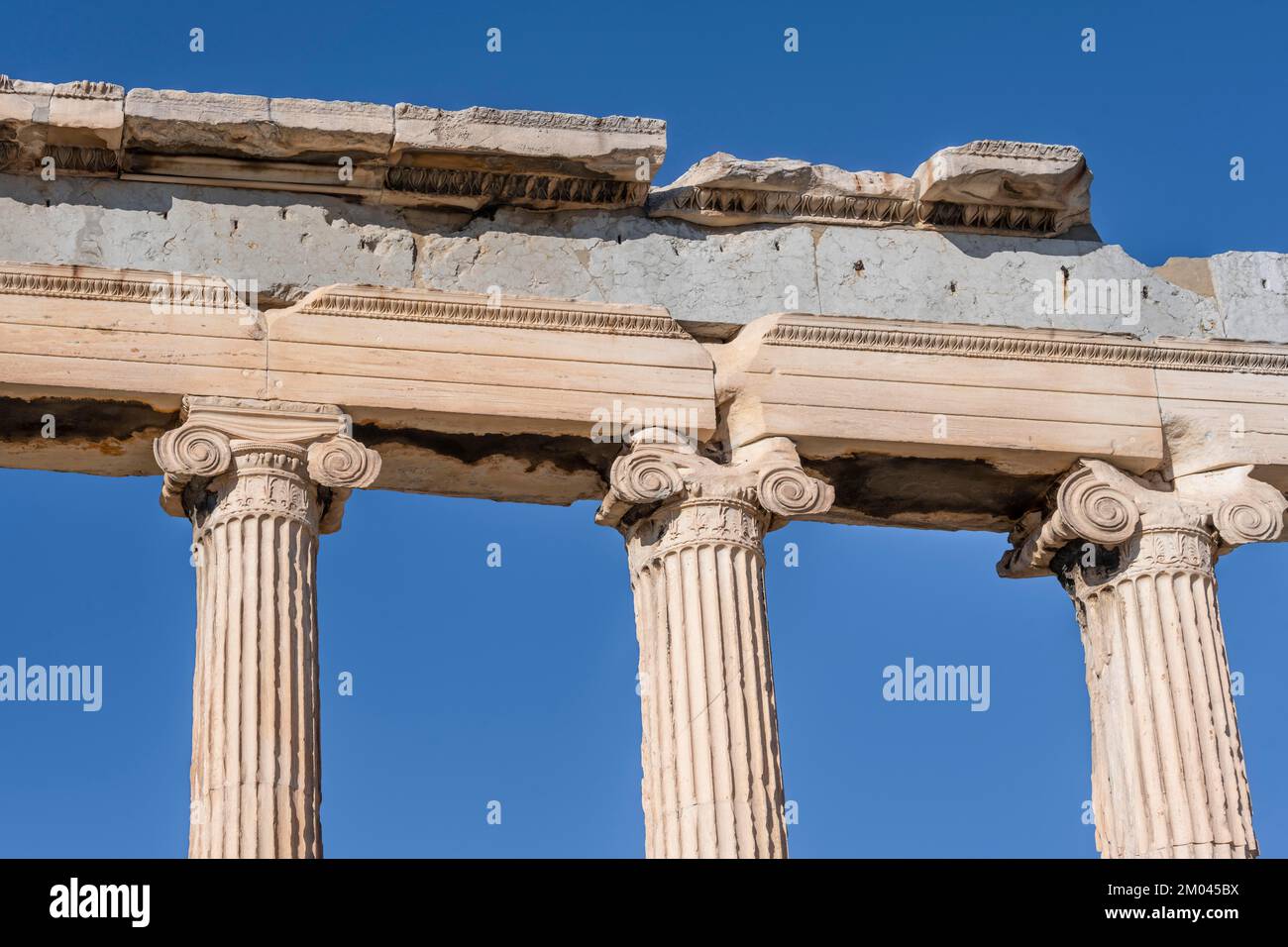 Columns of the Erechtheion Temple, Acropolis, Athens, Greece, Europe Stock Photo