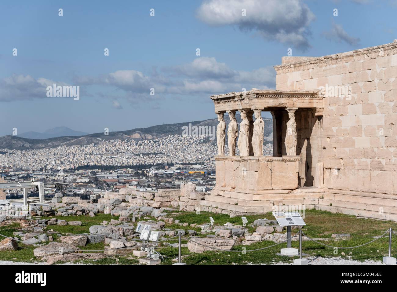 Erechtheion Temple with Caryatids, Caryatid Hall, Acropolis, Athens, Greece, Europe Stock Photo