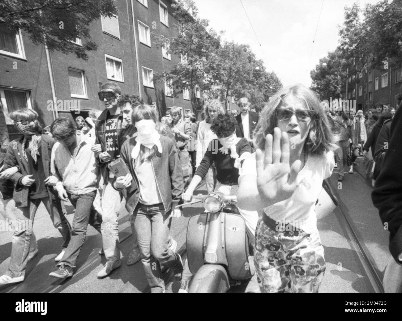 Autonomous groups of the left scene occupied an empty factory (Bo-Fabrik) and demonstrated for an autonomous cultural centre in July 1981, Germany, Eu Stock Photo