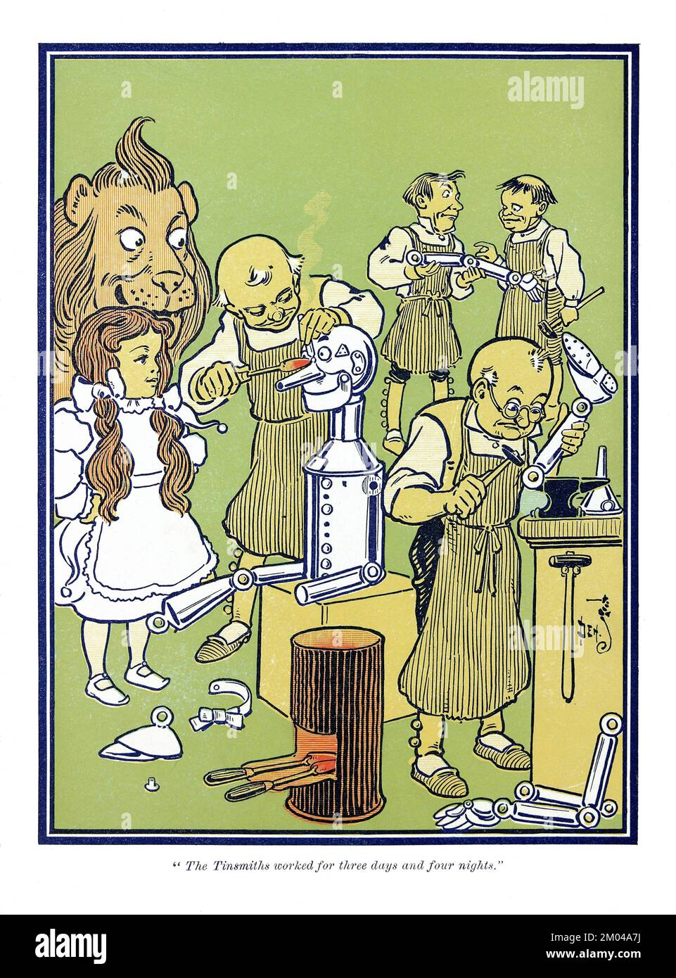 Wizard of Oz by L Frank Baum, 1900 - High Resolution illustration by William Wallace Denslow. Digitally enhanced.14 Stock Photo