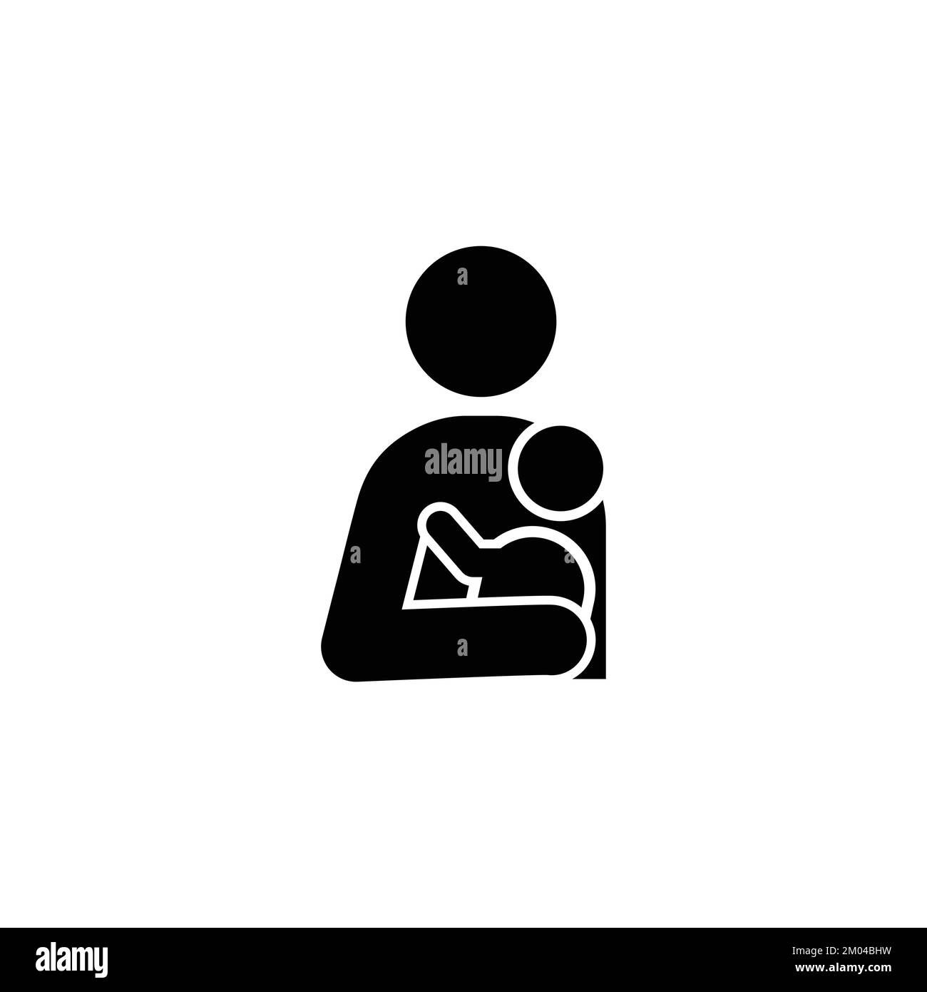 Parent holding baby portrait icon vector. Baby changing room symbol