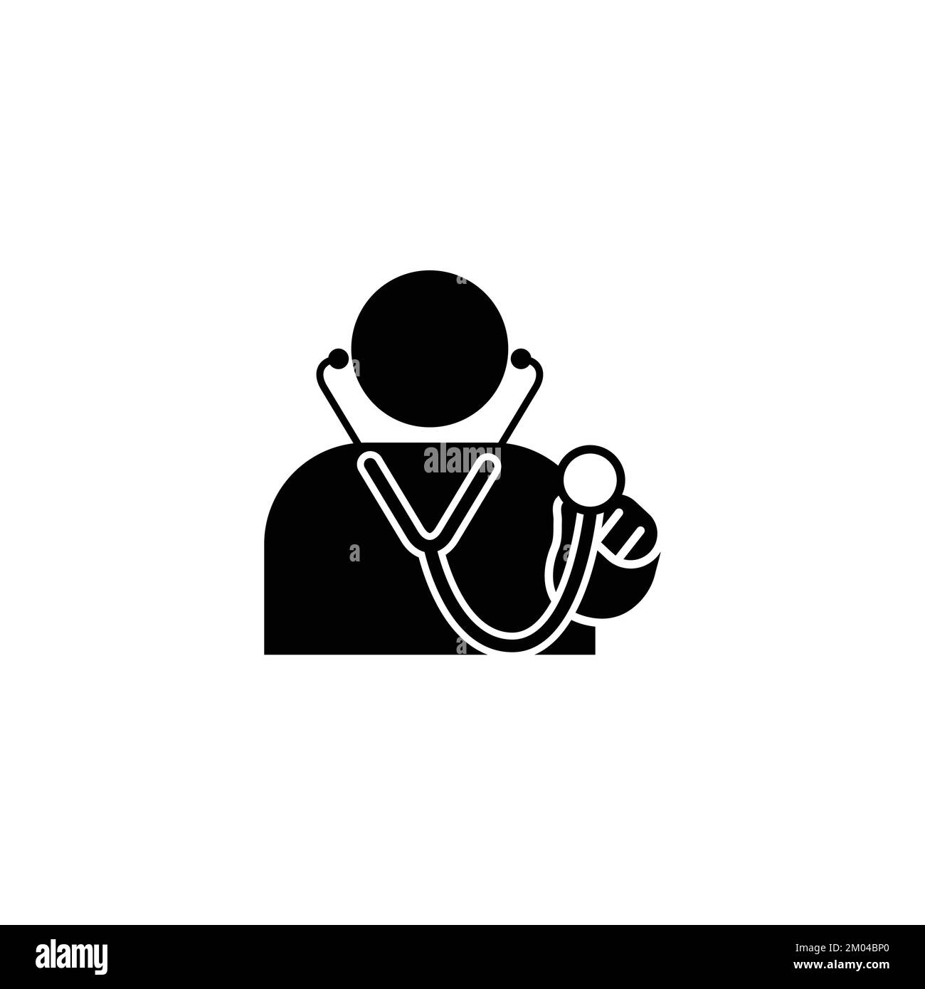 Doctor portrait holding stethoscope icon symbol vector Stock Vector