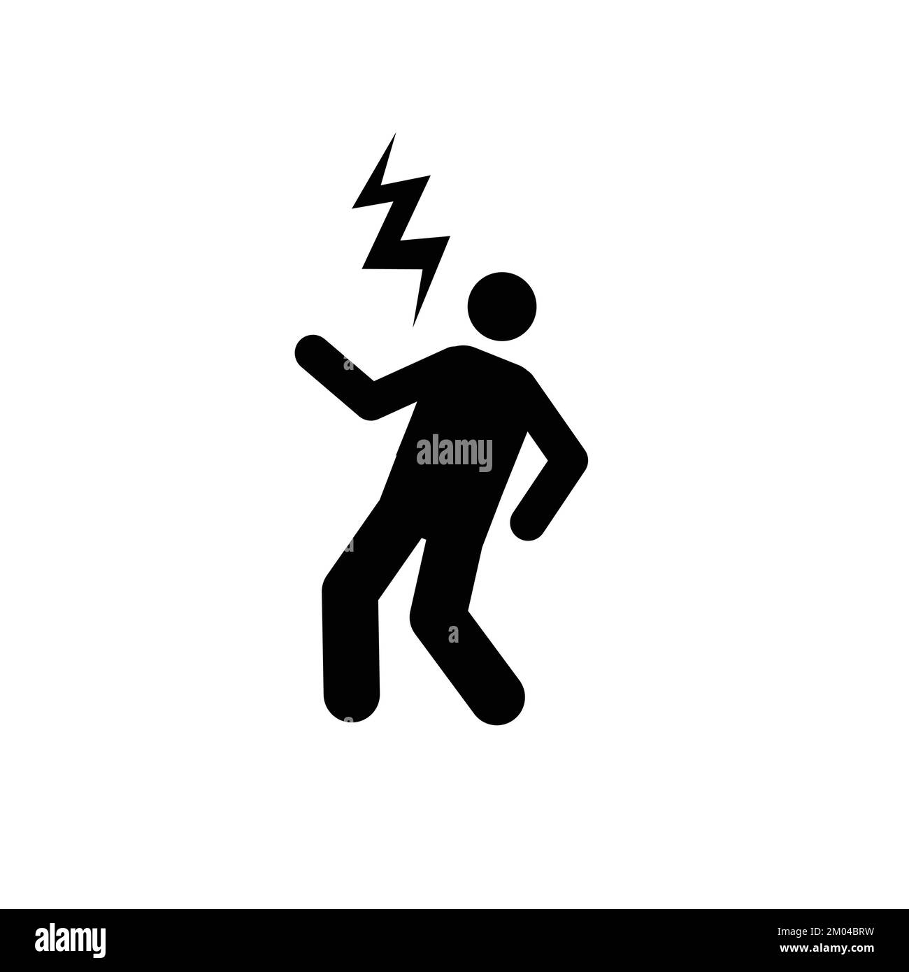 Beware of electric shock warning sign character electrocuted symbol