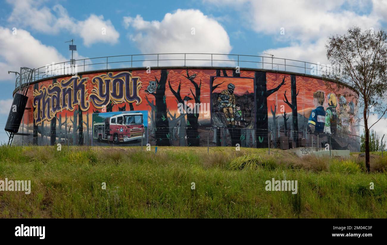 Water Tank Art, Kingston, Tasmania, Australia Stock Photo Alamy