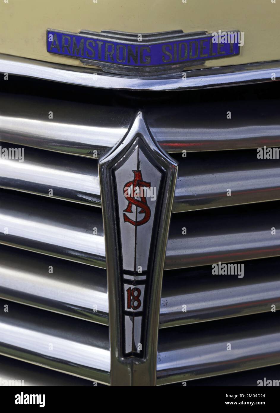 Armstrong Siddeley badge and logo on radiator grille Stock Photo
