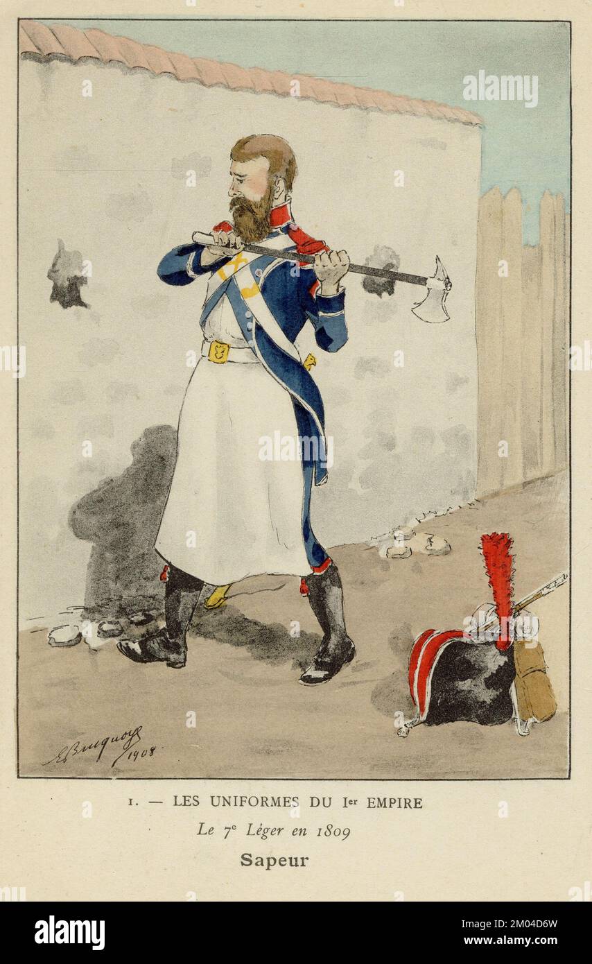 Uniformes Du 1er Empire Sapeur Du 7e R giment D infanterie L g re En uniformes-du-1er-empire-sapeur-du-7e-r-giment-d-infanterie-l-g-re-en