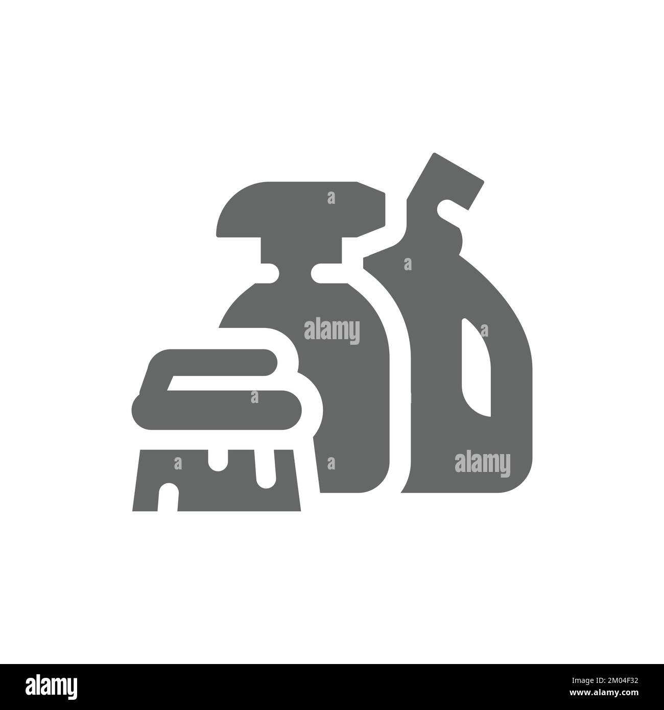 Cleaning supplies and products vector icon. Spray bottles, hygiene filled symbol. Stock Vector