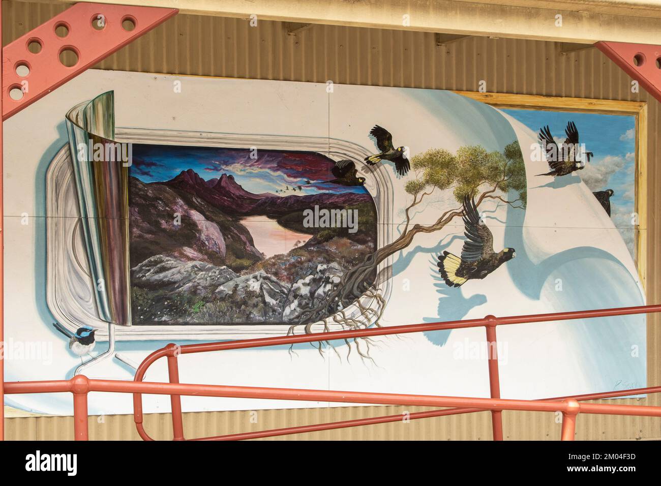 Dove Lake Street Art, Sheffield, Tasmania, Australia Stock Photo Alamy