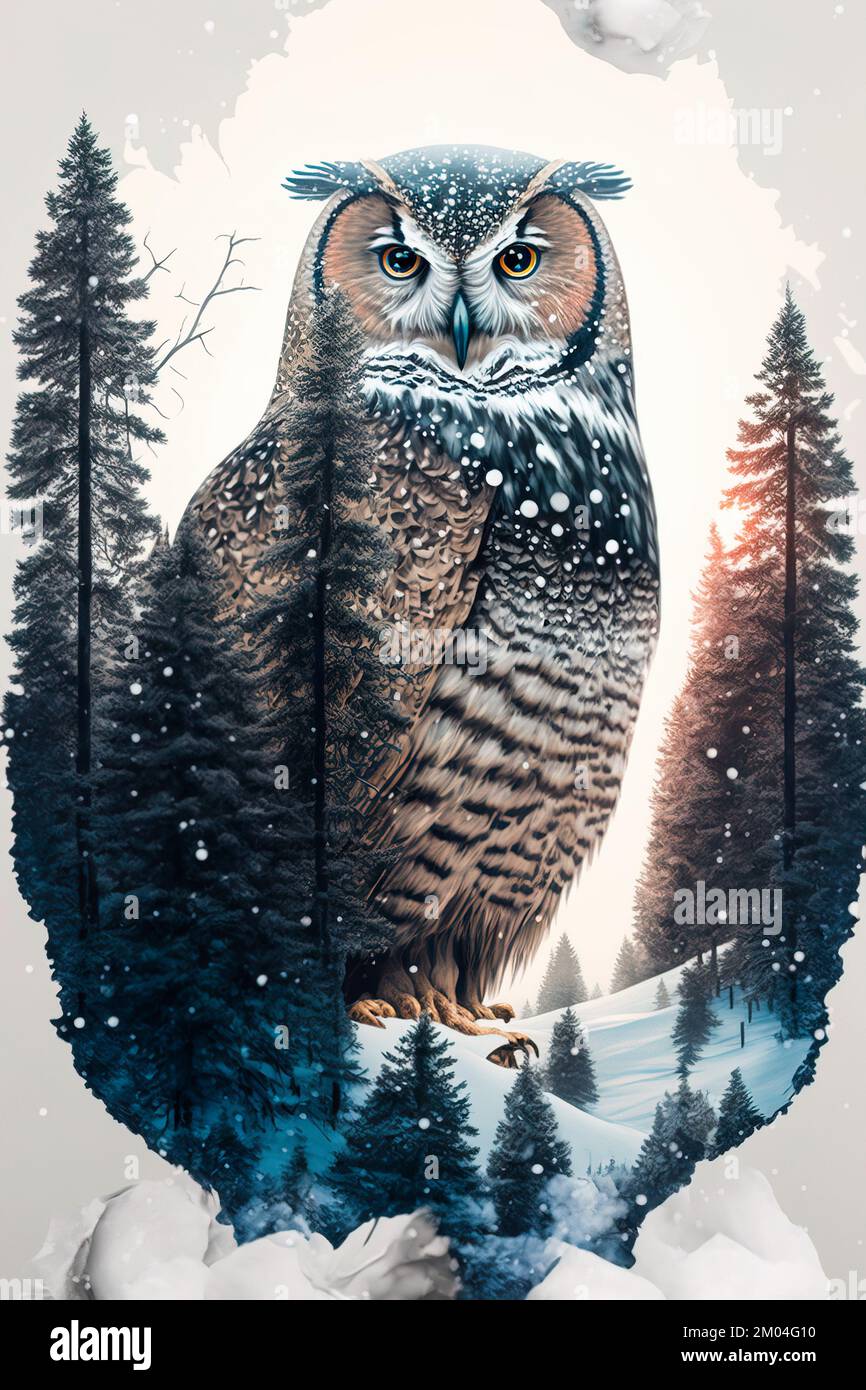 Double exposure portrait forest hi-res stock photography and images - Alamy