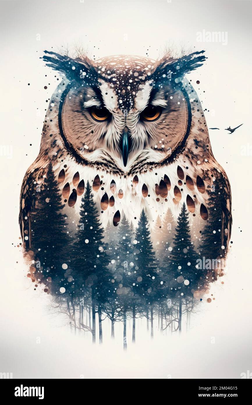Double exposure portrait animal hi-res stock photography and images - Alamy