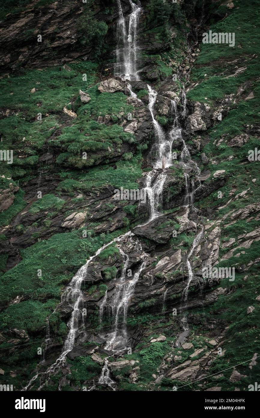 Picture of a waterfall in the mountains Stock Photo - Alamy