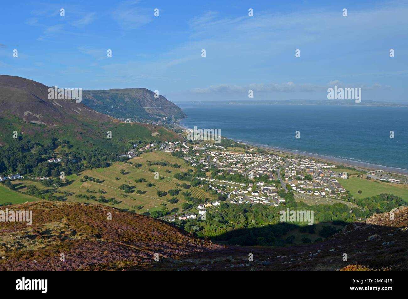 Views of penmaenmawr from Conwy mountain Stock Photo