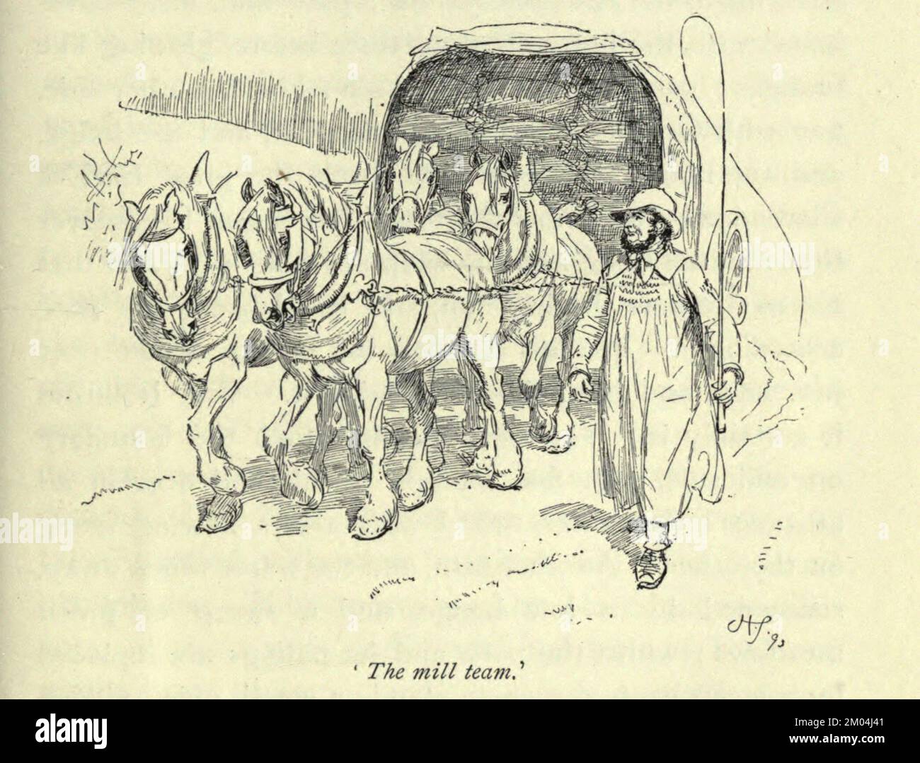 The mill team illustrated by Hugh Thomson for Our Village is a ...