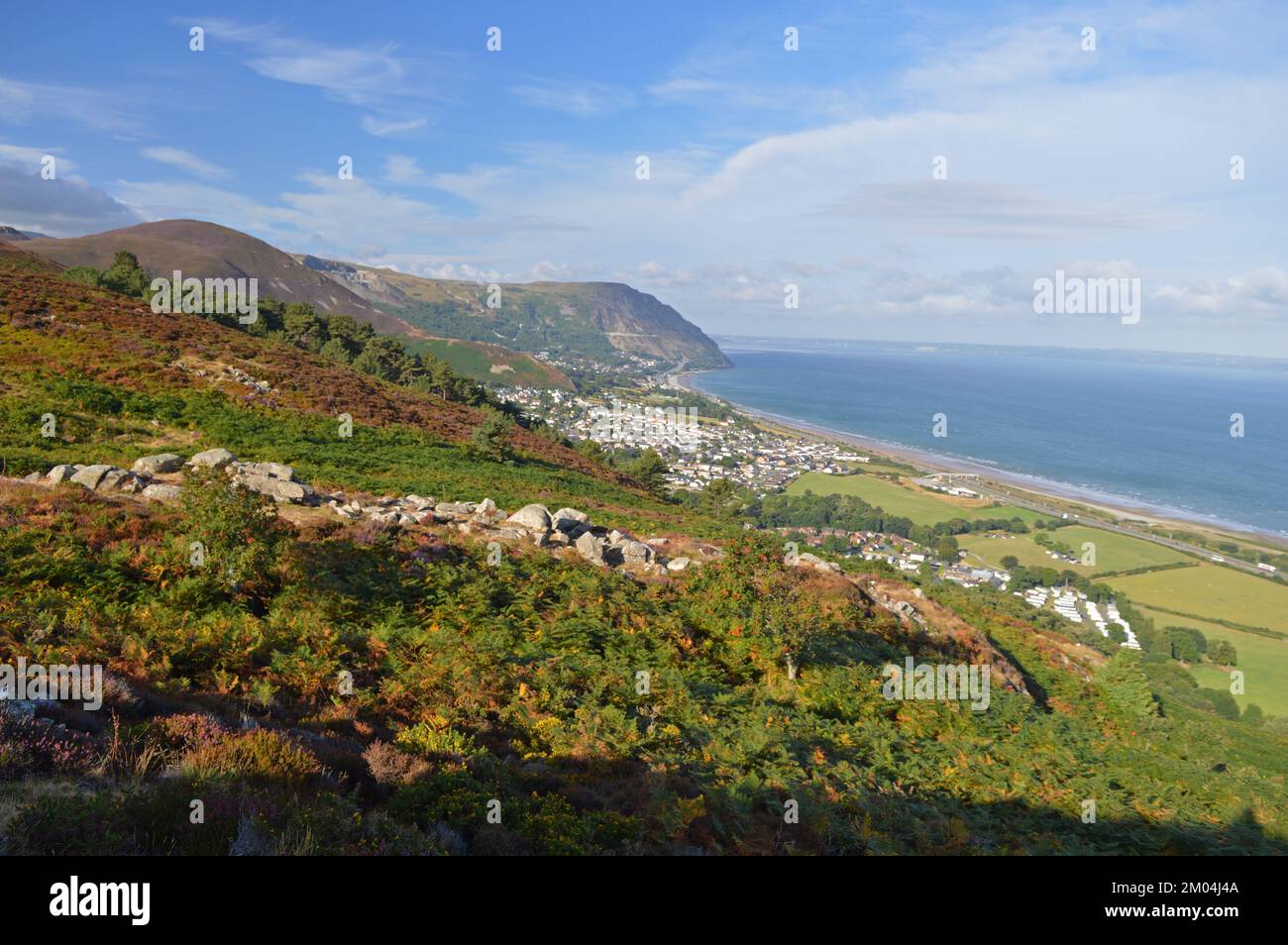 Views of penmaenmawr from Conwy mountain Stock Photo