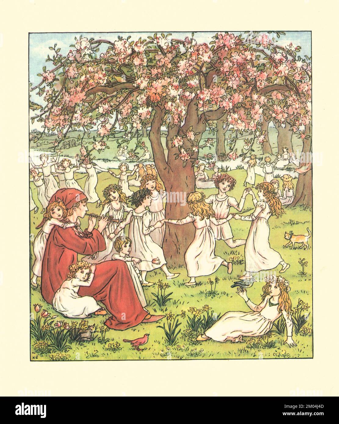 How Their Children were Stolen Away frontispiece Illustrated by KATE GREENAWAY (1846-1901) English artist and writer. for The Pied Piper of Hamelin by Robert Browning, 1812-1889 Published by Warne in 1910 Stock Photo