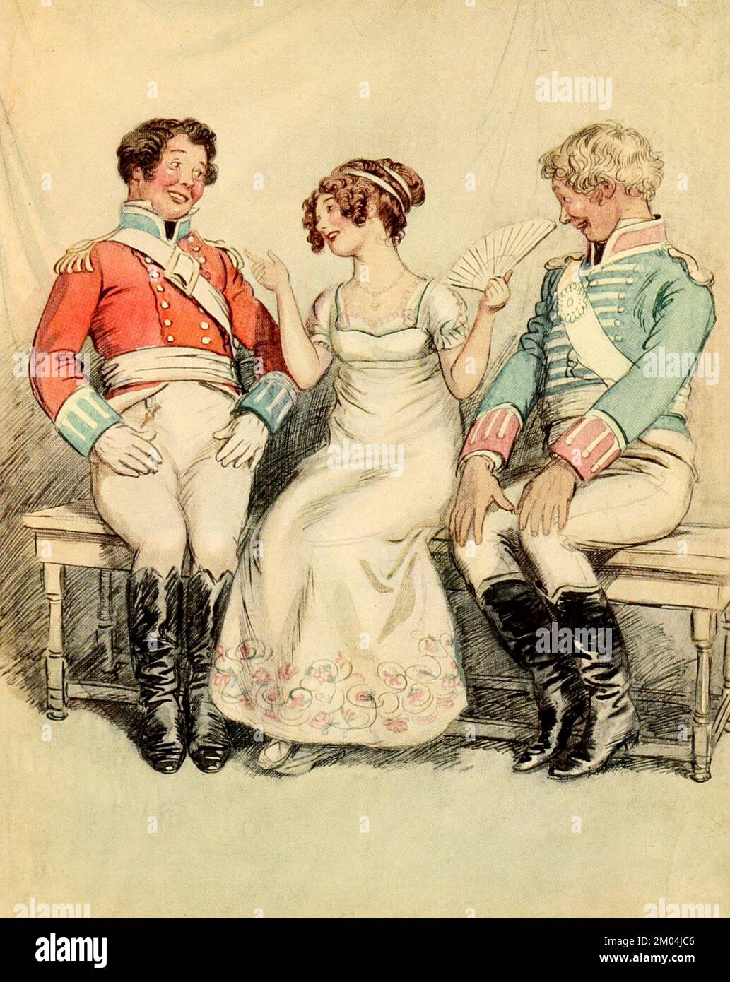 PHOEBE: As soon as you see a lady with a pretty nose you cannot help saying that you adore her. from ' Quality street, a comedy in four acts ' by James Matthew Barrie, Illustrated by Hugh Thomson, Publication date 1913 Publisher London Hodder & Stoughton Quality Street is a comedy in four acts by J. M. Barrie, written before his more famous work Peter Pan. The story is about two sisters who start a school 'for genteel children'. Stock Photo