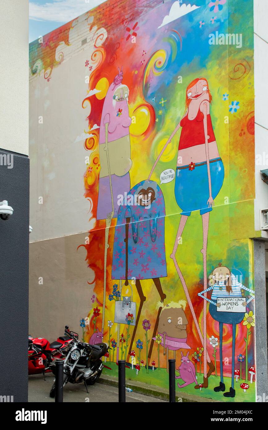International Women's Day Street Art, Hobart, Tasmania, Australia Stock